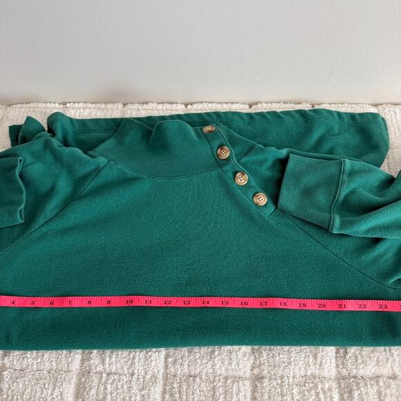 J Crew Womens Size XL Green Tunic Fleece Sweatshirt Outdoors Casual Basic Cozy - Picture 5 of 10